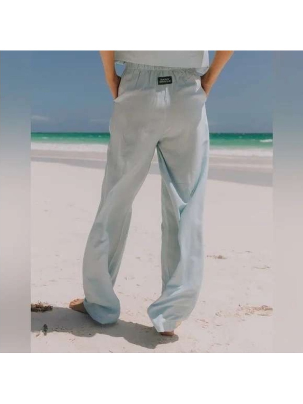 Daily Drills Linen Resort Pant in Pacific Blue size XS/S